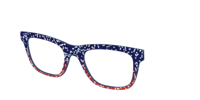 The Navy to Scarlet Gradient with Star Glitter - Angle Top Thumbnail - Pair Eyewear