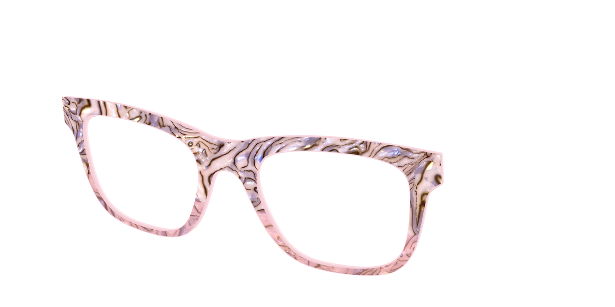 The Pink Conch Shell Pearl Crystal Split - Angle Top Image - Pair Eyewear