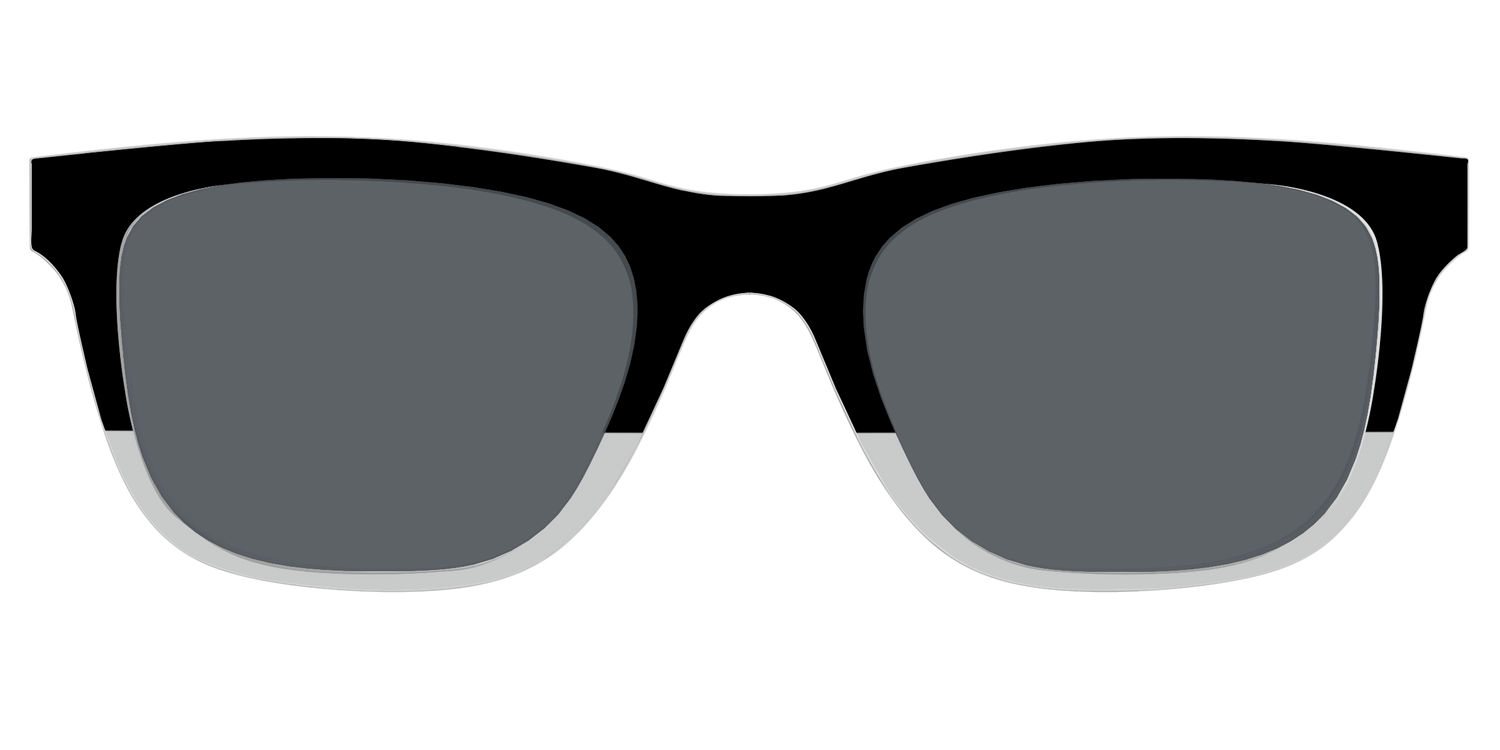 The Polarized Black to Gray Crystal Split Sun Top - Front Top Image - Pair Eyewear