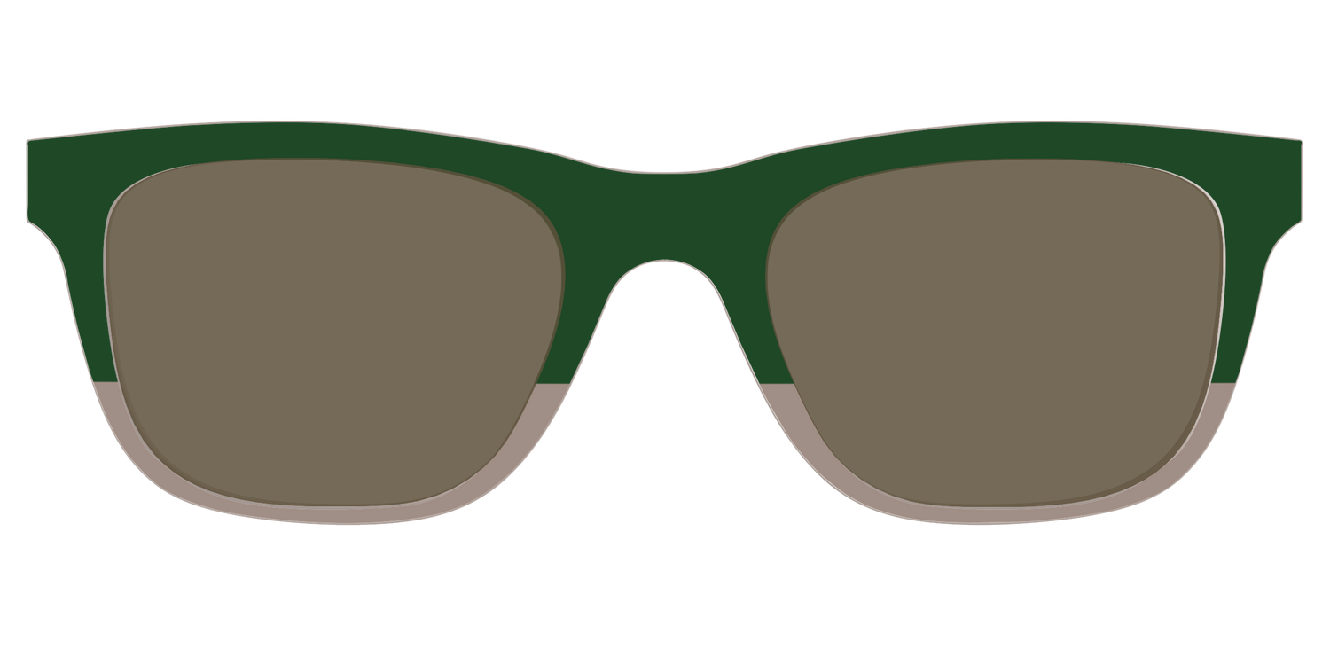 The Polarized Cedar & Sap Crystal Split Sun Top - Front Top Image - Pair Eyewear