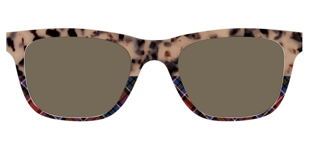 The Polarized Cookie Dough Tortoise & Plaid Split Sun Top - Front Top Image - Pair Eyewear