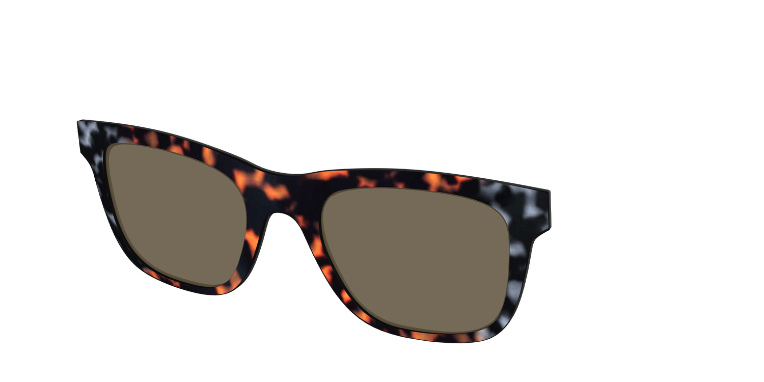 The Polarized Gray & Amber Tortoise Sun Top - Angle Top Image - Pair Eyewear