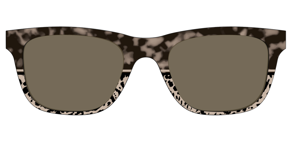 The Polarized Ink Blot Tortoise Split Sun Top - Front Top Image - Pair Eyewear