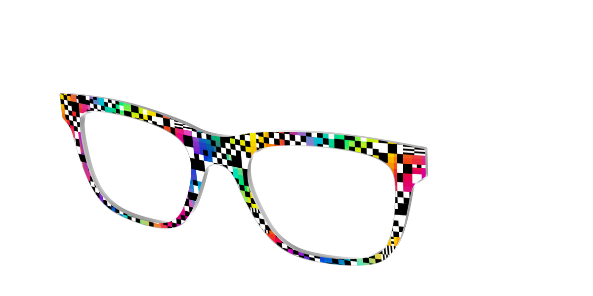 The Prismatic Check - Angle Top Image - Pair Eyewear