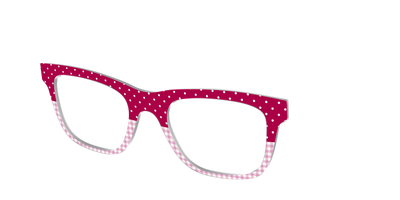 The Raspberry Pin Dot Split - Angle Top Thumbnail - Pair Eyewear