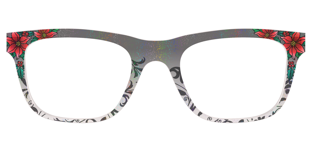 The Romantic Poinsettia Holographic Crystal - Front Top Image - Pair Eyewear