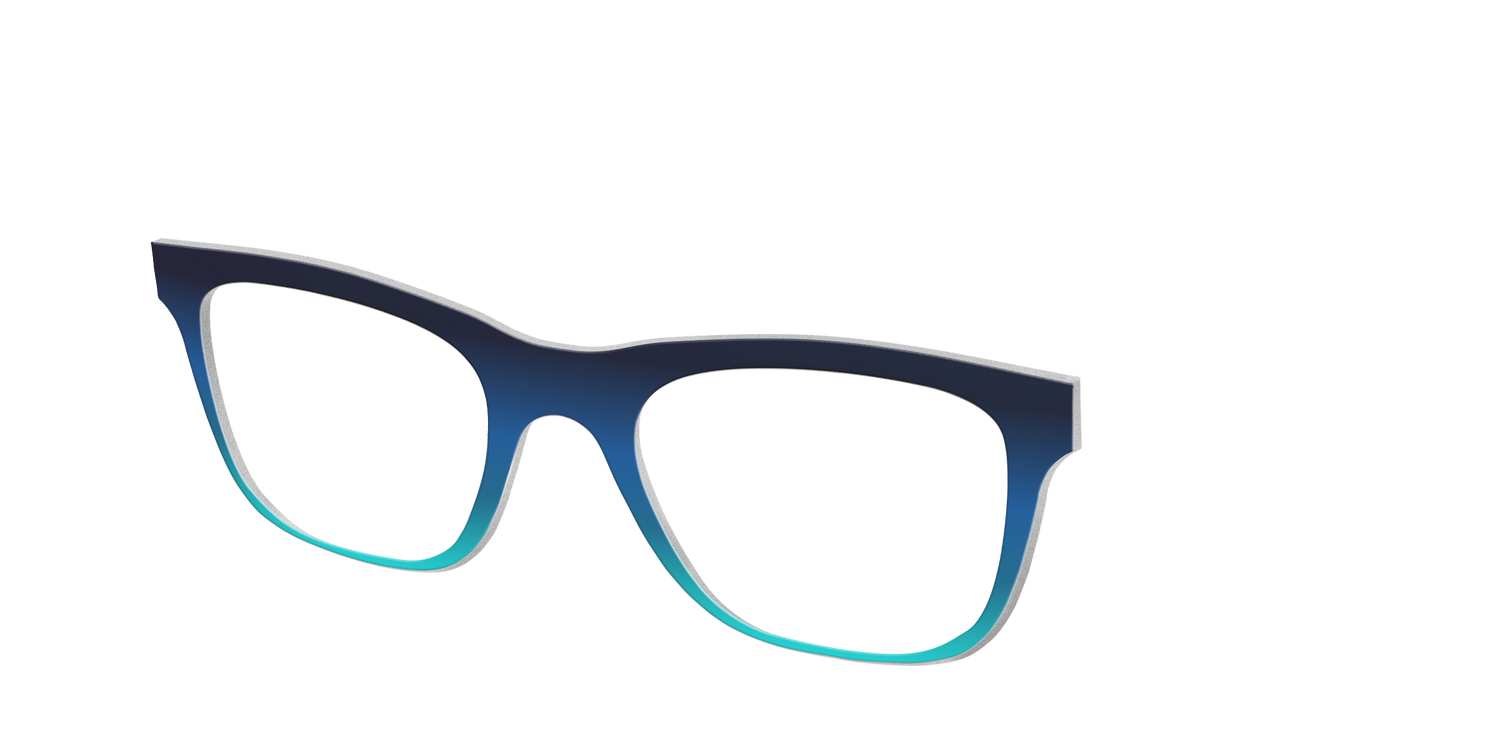 The Royal Blue to Seafoam Gradient - Angle Top Image - Pair Eyewear