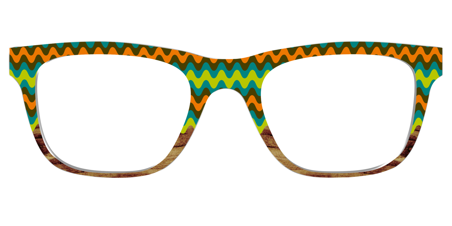 The Woodgrain Waves - Front Top Image - Pair Eyewear