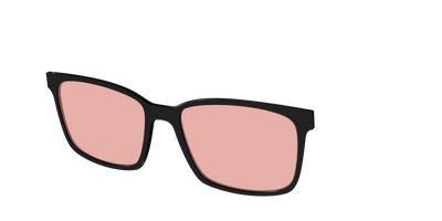 The Black With Coral Pink Lens - Angle Top Thumbnail - Pair Eyewear