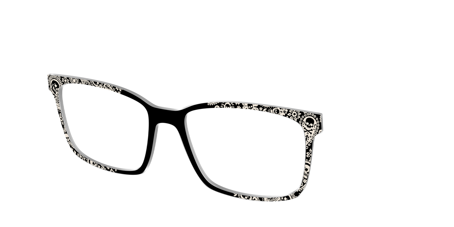 The Bone White Paisley - Angle Top Image - Pair Eyewear