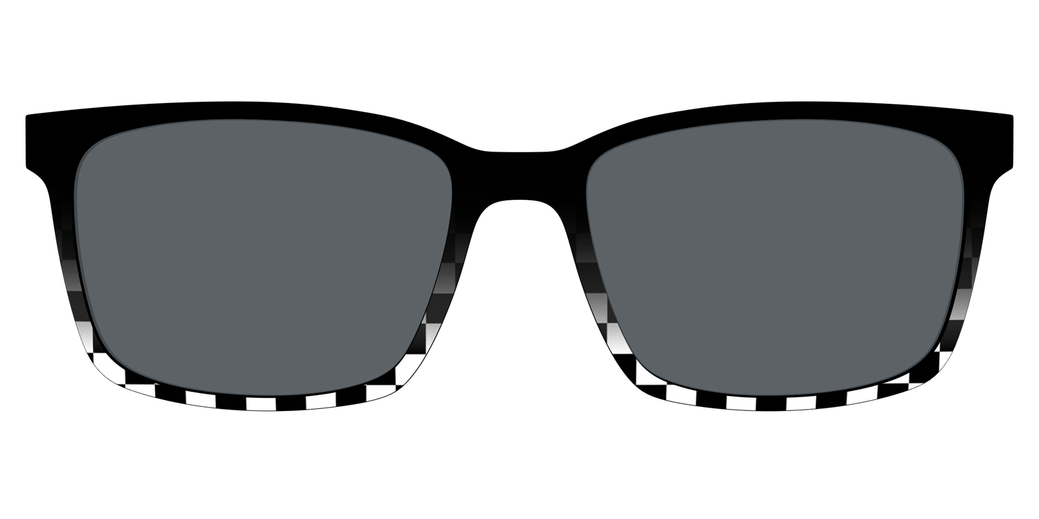 The Polarized Checkerboard Fade Sun Top - Lifestyle Kirby Top Image - Pair Eyewear