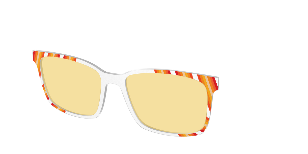 The Groovy Stripes with Citrine Yellow Lens - Angle Top Image - Pair Eyewear