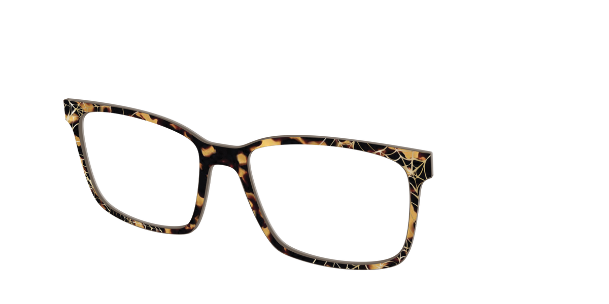 The Haunted Tortoise with Gold Foil Webs - Angle Top Image - Pair Eyewear