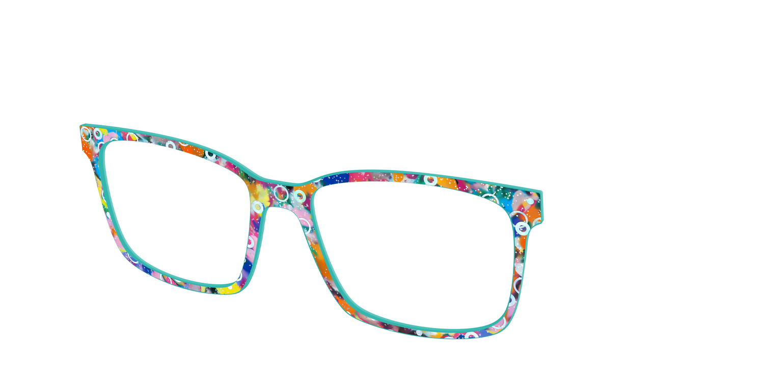 The Imaginative Tortoise with Bubble Glitter - Angle Top Image - Pair Eyewear