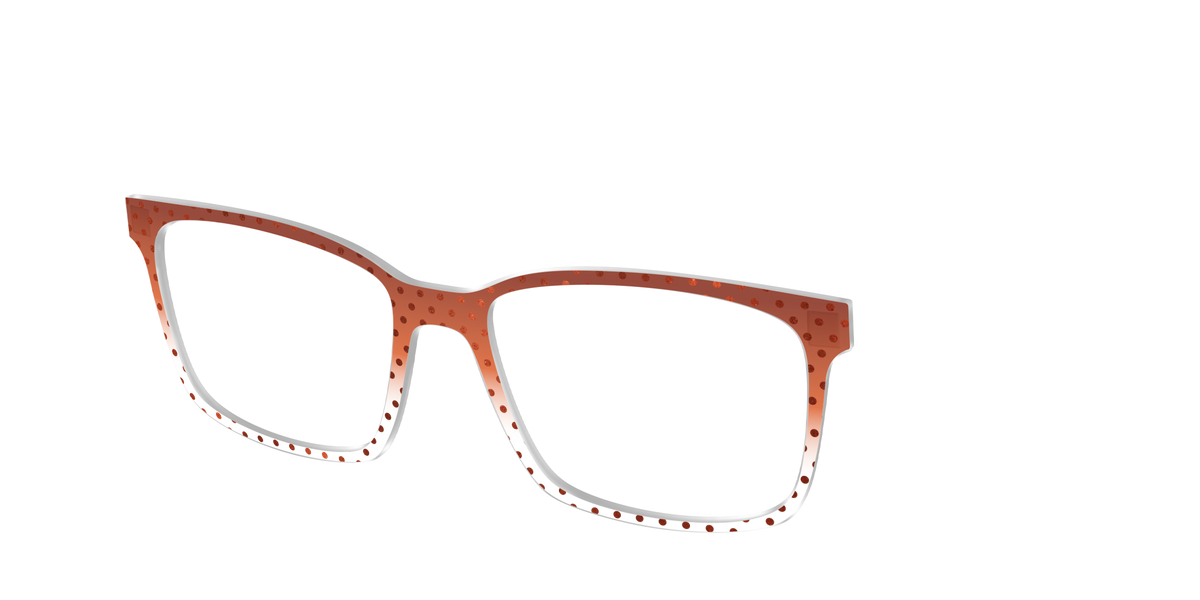 The Inferno Orange Gradient Crystal Polka Dots - Angle Top Image - Pair Eyewear