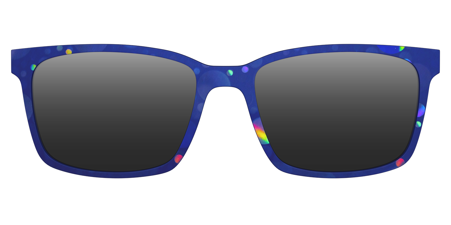 The Polarized Navy Holographic Bubbles Sun Top - Lifestyle Kirby Top Image - Pair Eyewear