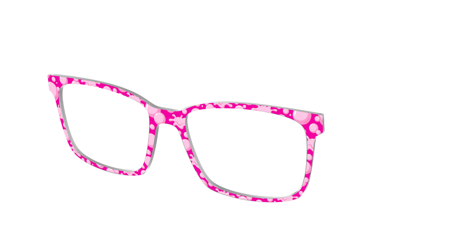The Pink Pop Bubbles - Angle Top Image - Pair Eyewear