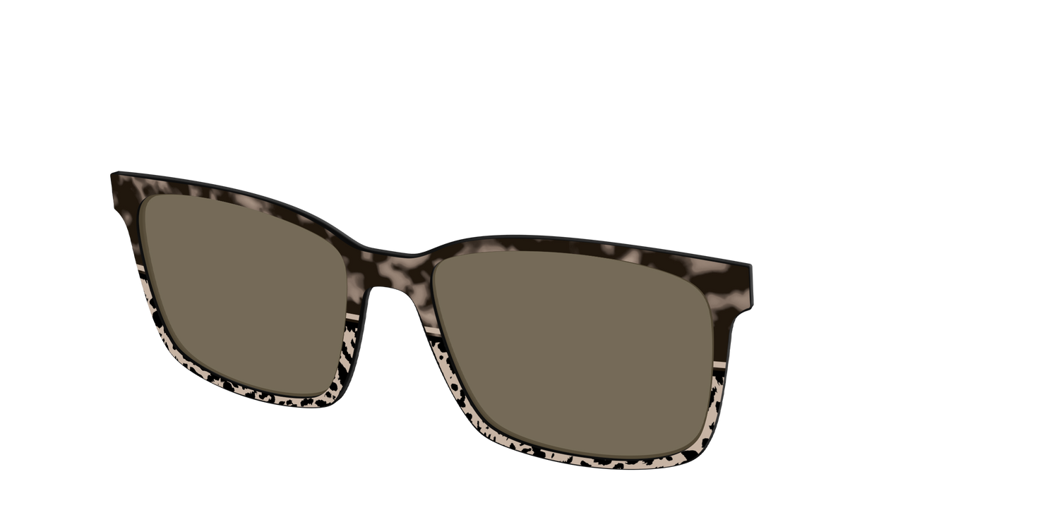 The Polarized Ink Blot Tortoise Split Sun Top - Angle Top Image - Pair Eyewear