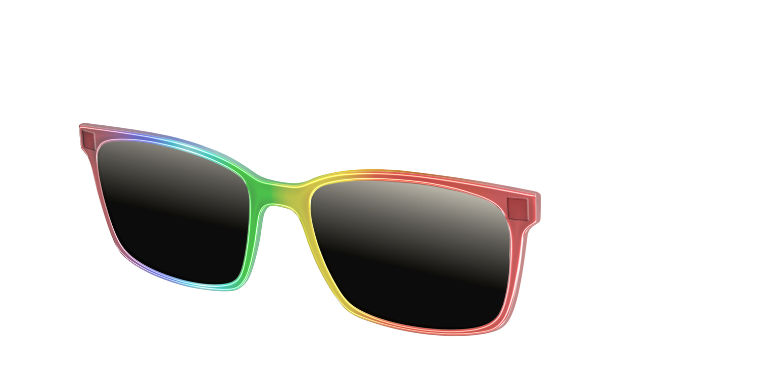 The Polarized Rainbow Gradient Sun Top - Angle Top Image - Pair Eyewear
