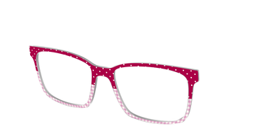 The Raspberry Pin Dot Split - Angle Top Thumbnail - Pair Eyewear