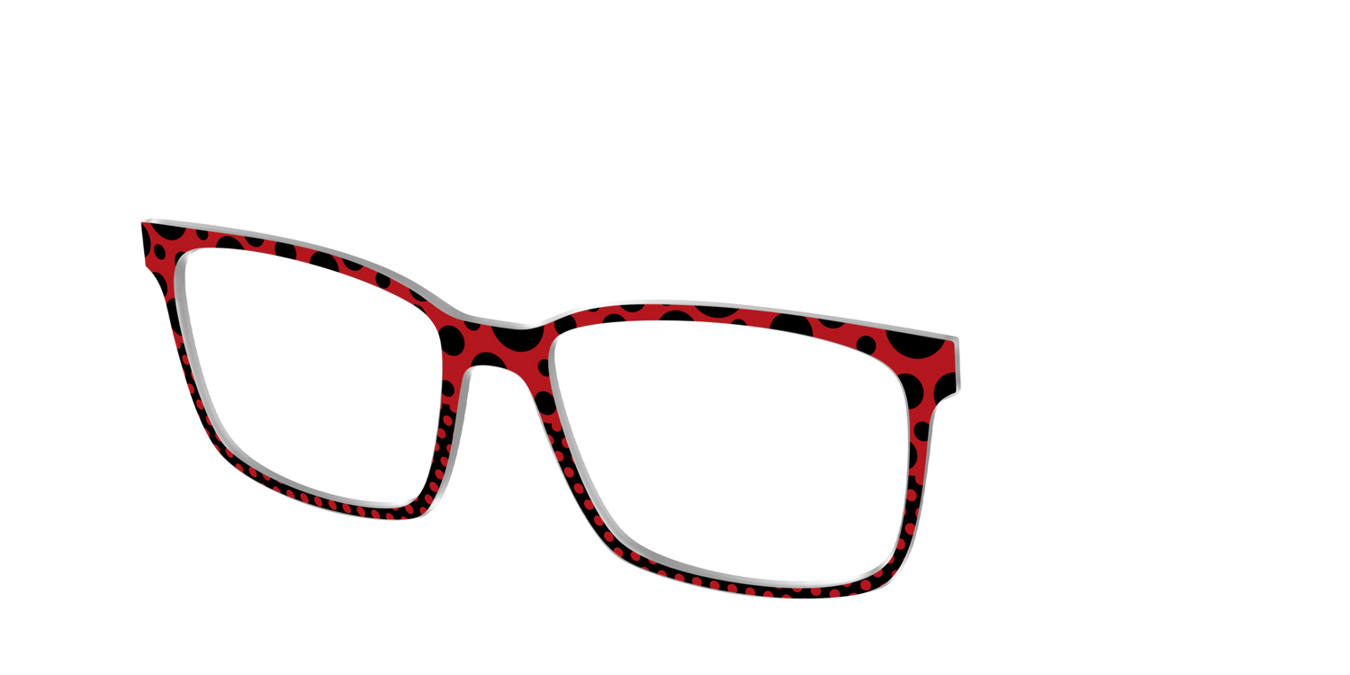 The Red Spotted Split - Angle Top Image - Pair Eyewear