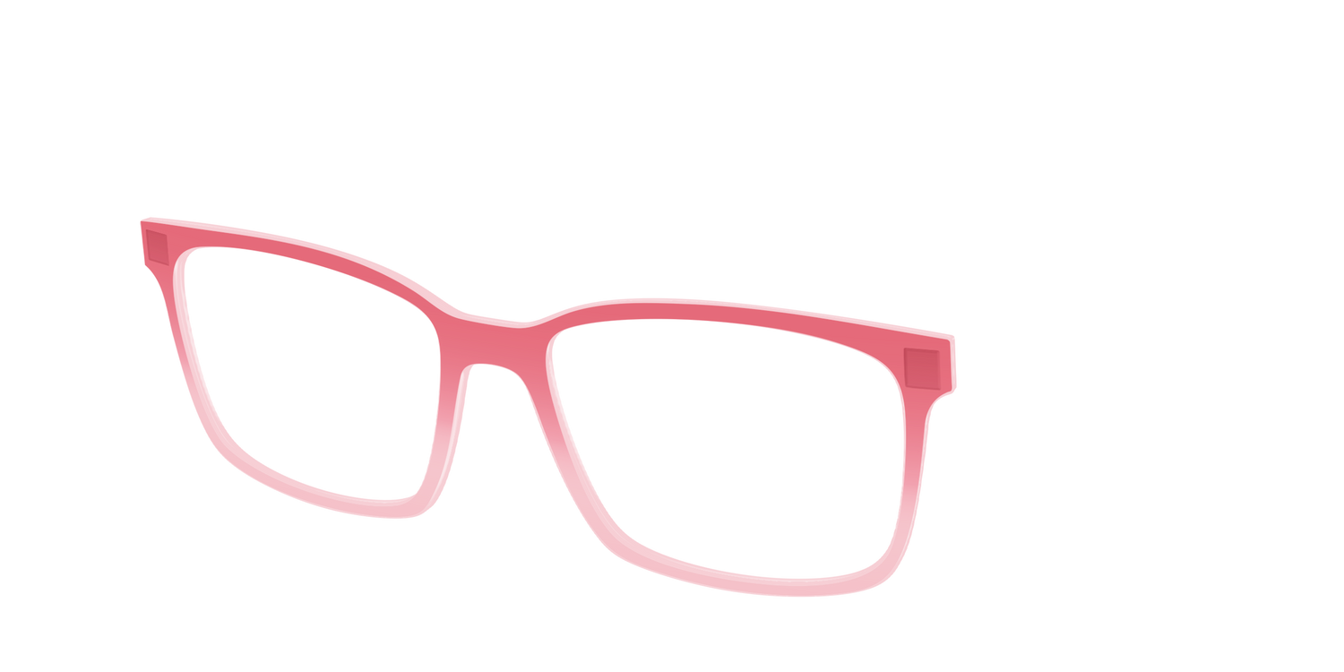 The Red to Coral Gradient Crystal - Angle Top Image - Pair Eyewear