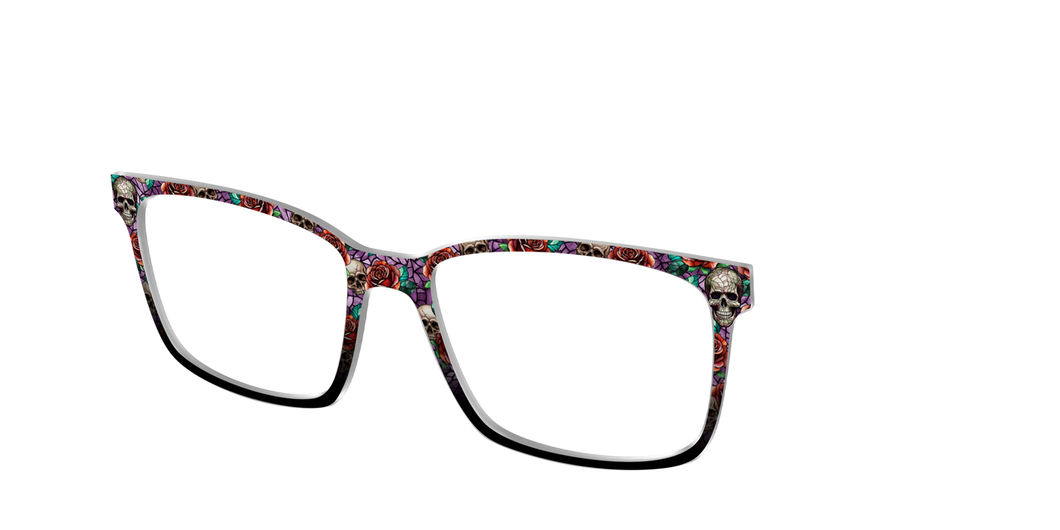 The Skull & Thorn Stained Glass - Angle Top Image - Pair Eyewear
