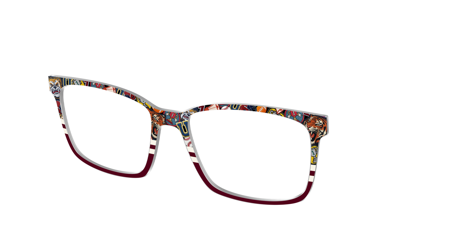 The Varsity Patches Split - Angle Top Image - Pair Eyewear
