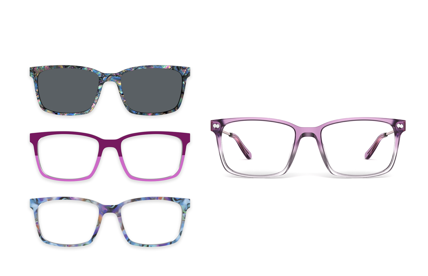 The Kirby - The Violet Wildflower Pairing Set - Lifestyle Kirby Top Image - Pair Eyewear
