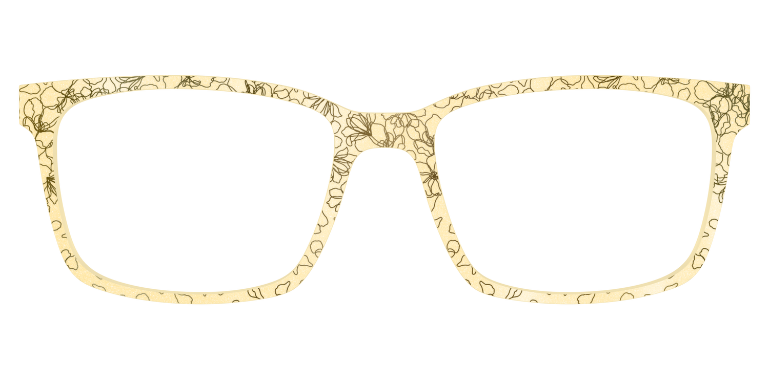 The Yellow Shimmer Petals with Gold Foil - Lifestyle Kirby Top Image - Pair Eyewear