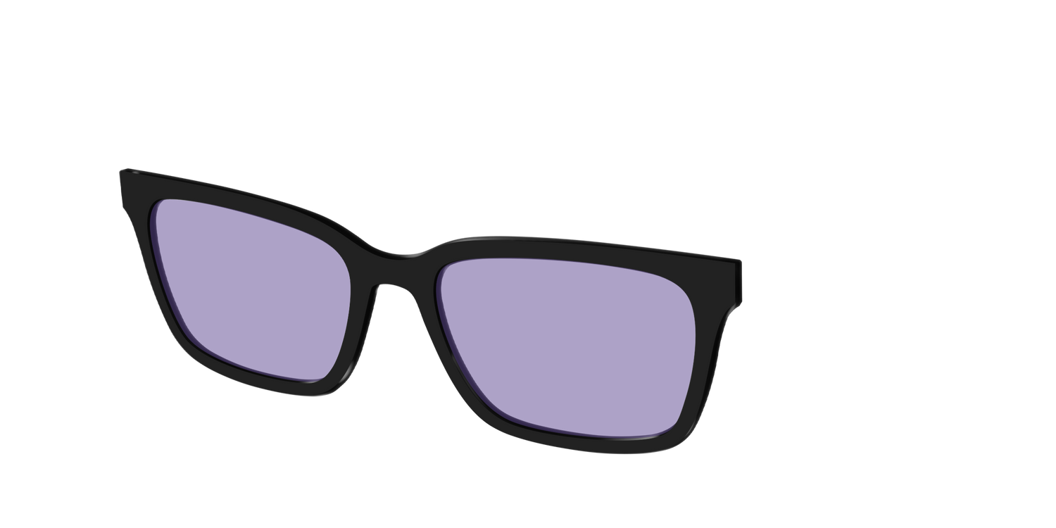 The Black With Celestial Purple Lens - Angle Top Image - Pair Eyewear
