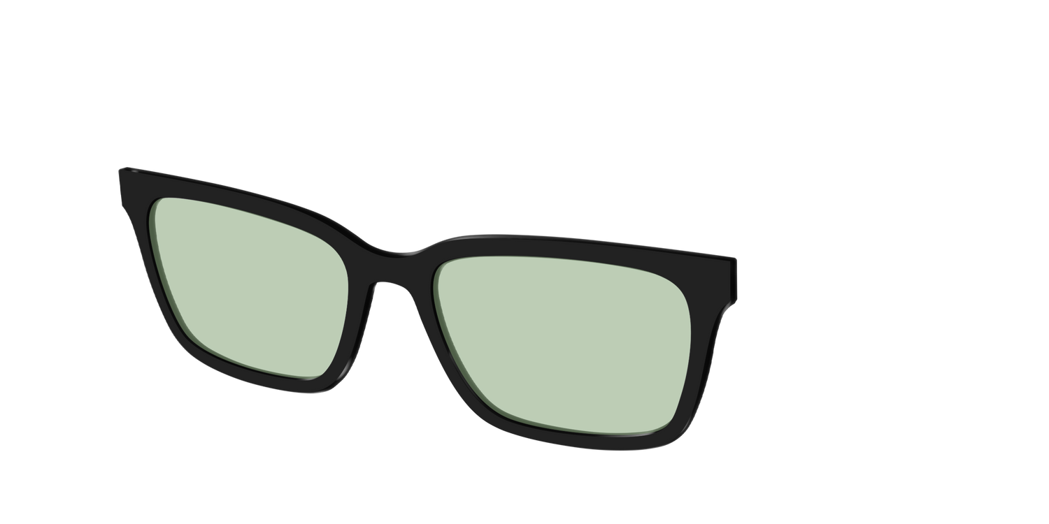 The Black With Sage Green Lens - Angle Top Image - Pair Eyewear