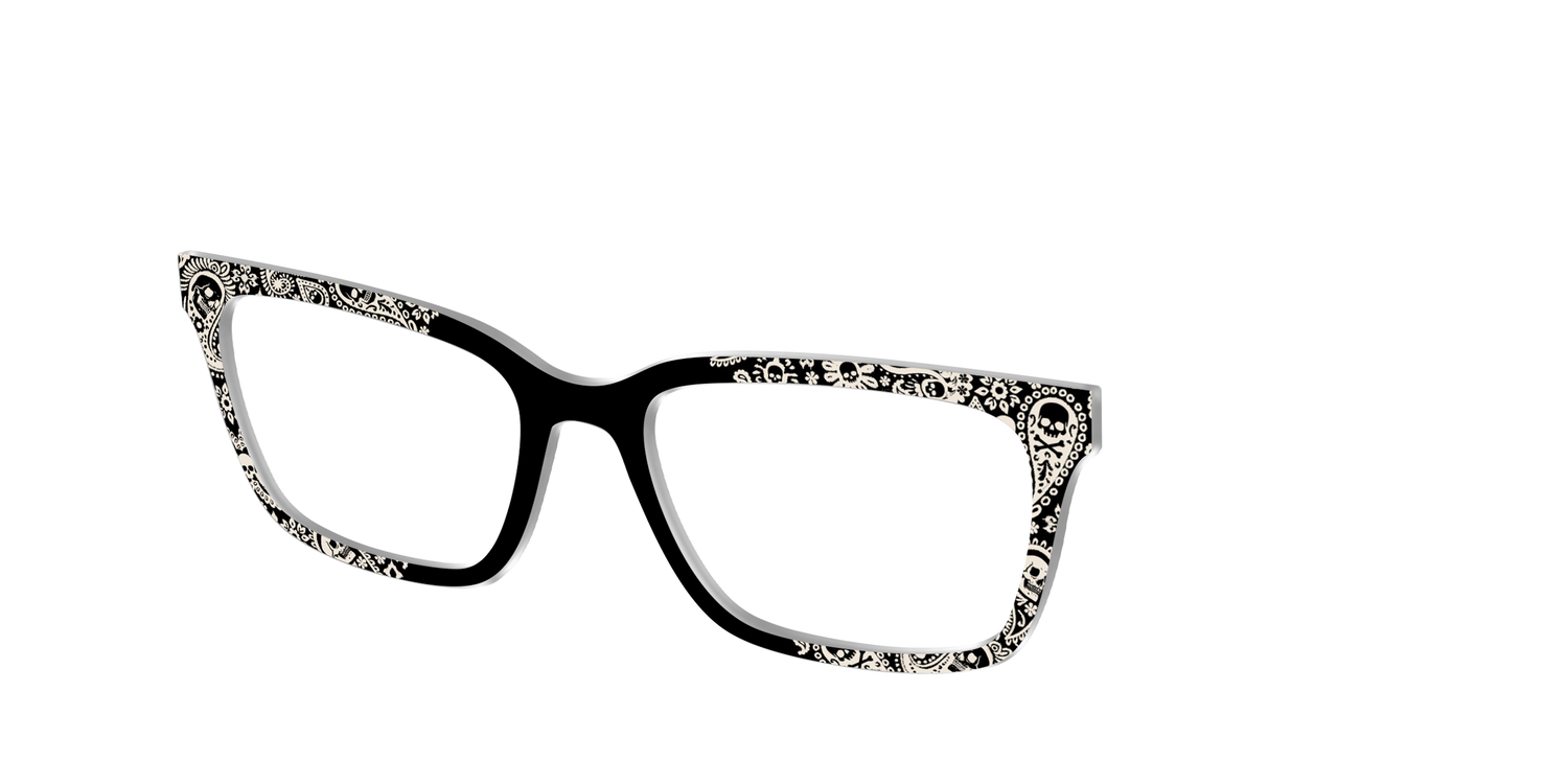 The Bone White Paisley - Angle Top Image - Pair Eyewear