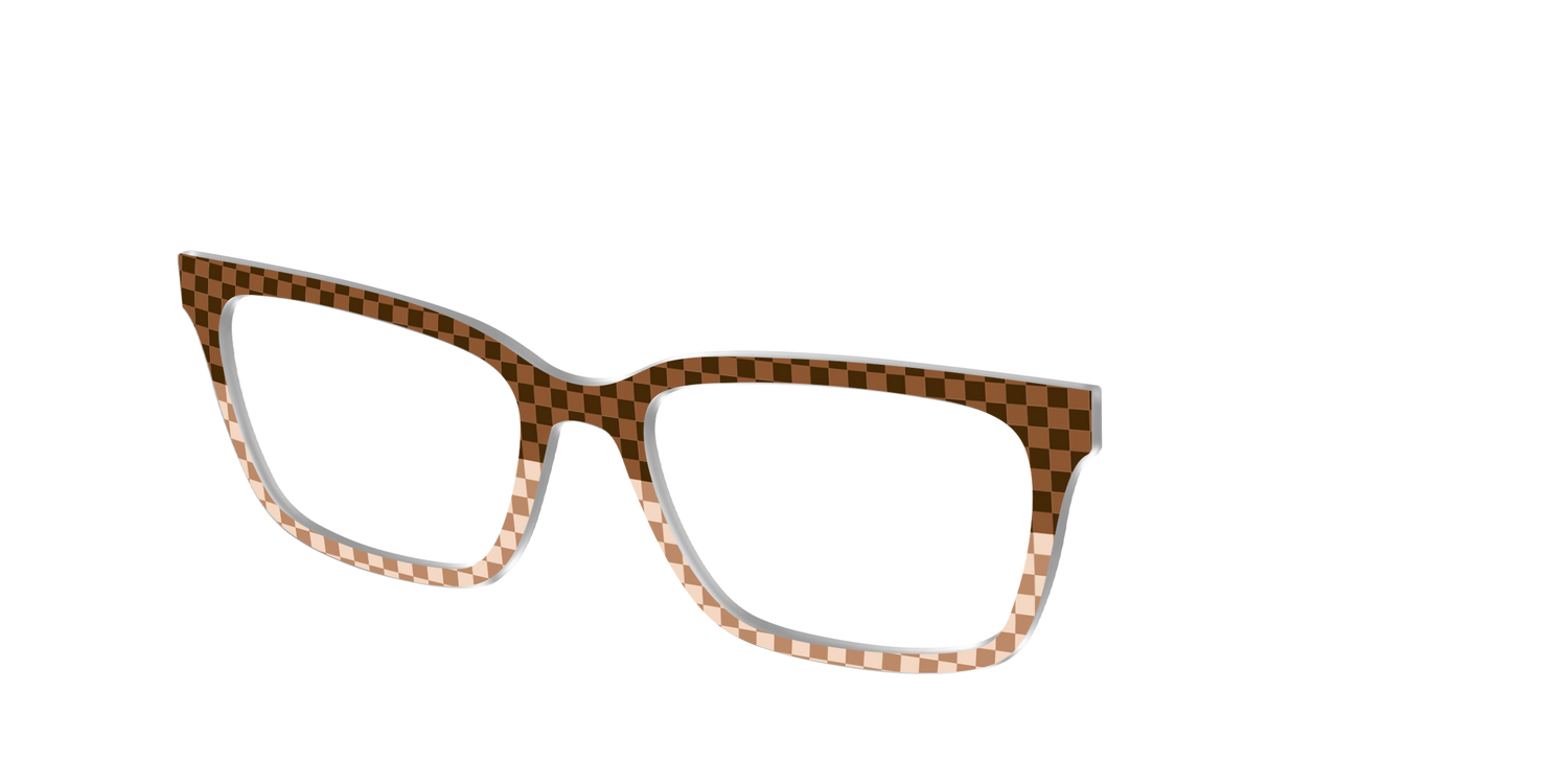 The Cappuccino Check Split - Angle Top Image - Pair Eyewear