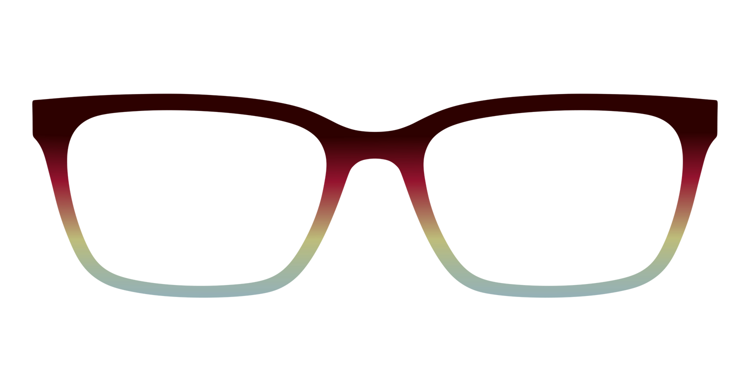 The Cherry to Frosted Mint Gradient - Front Top Image - Pair Eyewear