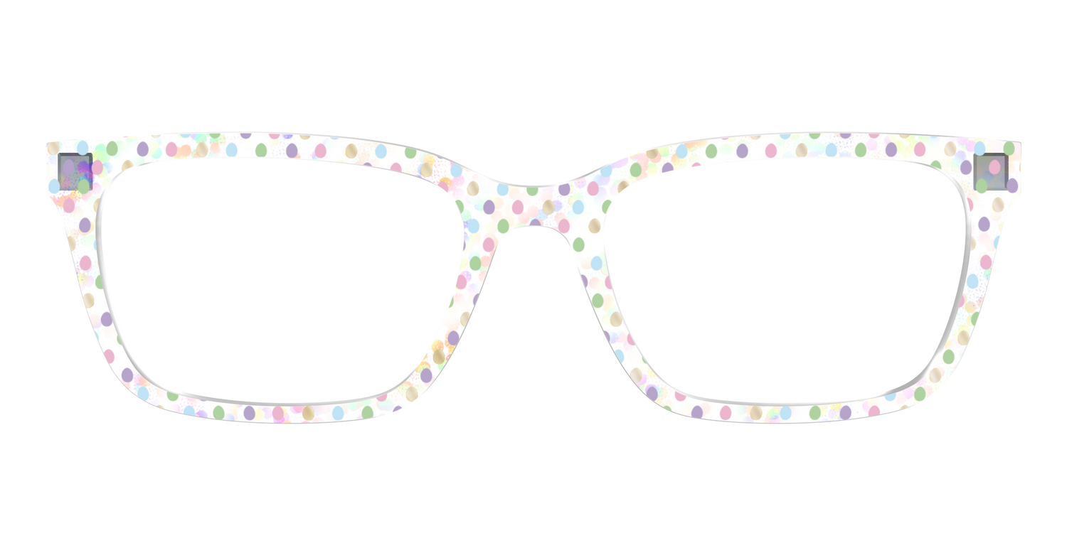 The Egg Polka Dot with Gold Foil Crystal - Front Top Image - Pair Eyewear