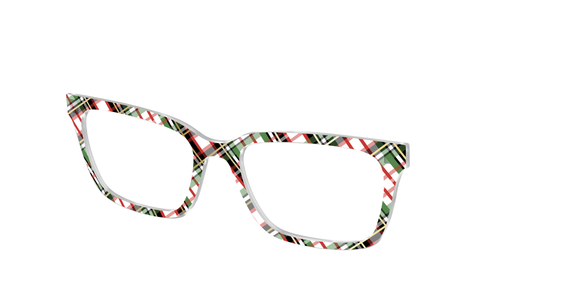 The Evergreen Plaid with Foil Crystal - Angle Top Image - Pair Eyewear