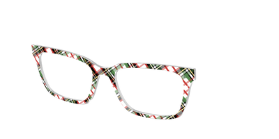 The Evergreen Plaid with Foil Crystal - Angle Top Thumbnail - Pair Eyewear