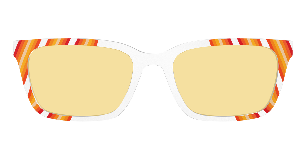 The Groovy Stripes with Citrine Yellow Lens - Front Top Image - Pair Eyewear