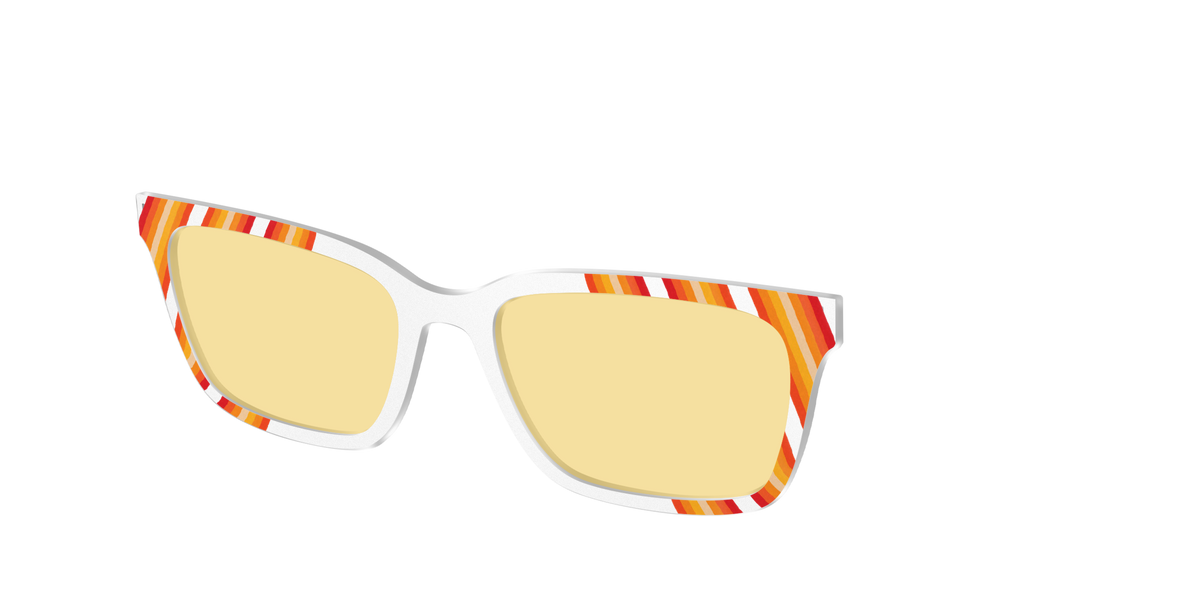 The Groovy Stripes with Citrine Yellow Lens - Angle Top Image - Pair Eyewear