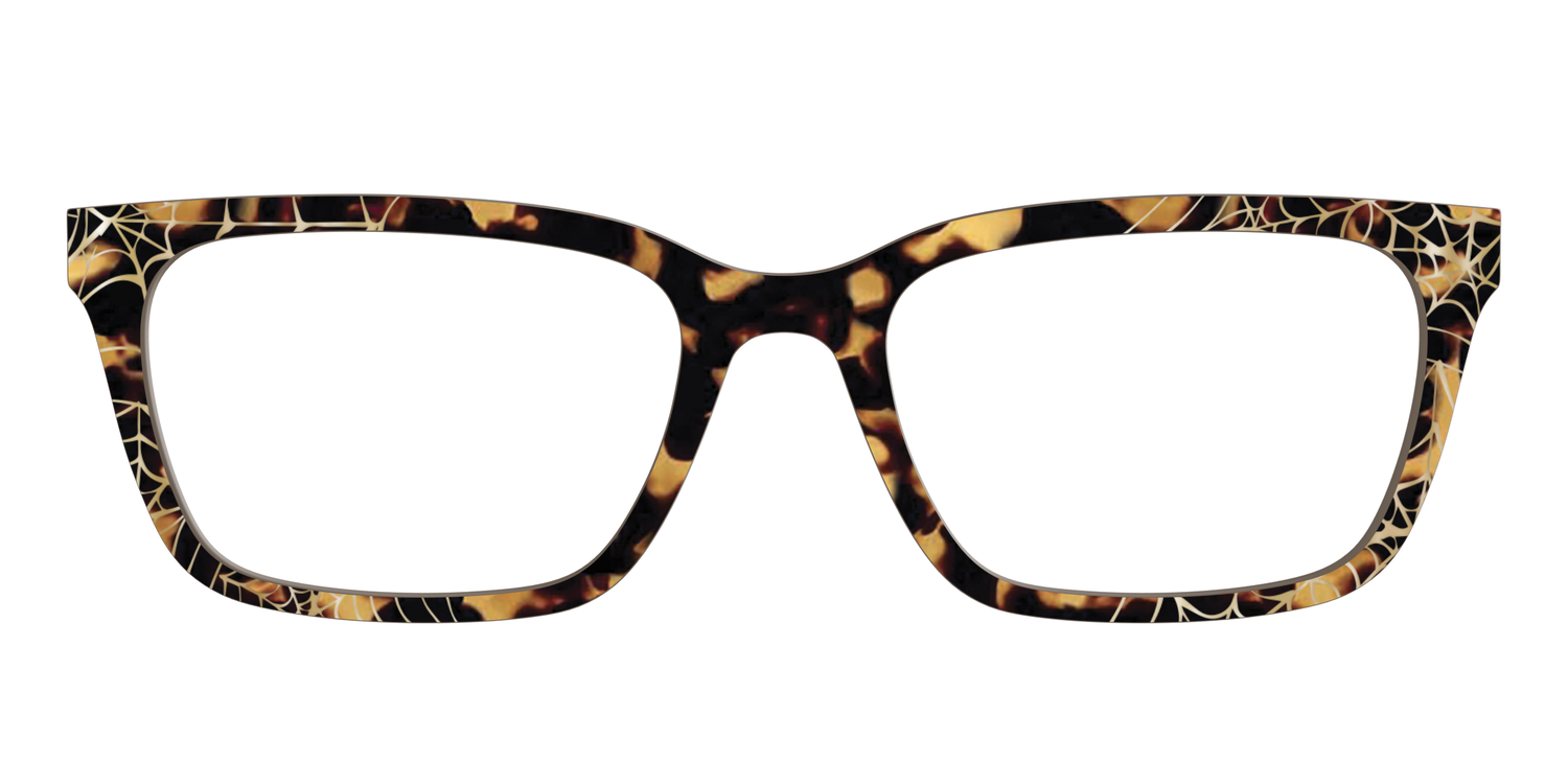 The Haunted Tortoise with Gold Foil Webs - Front Top Image - Pair Eyewear