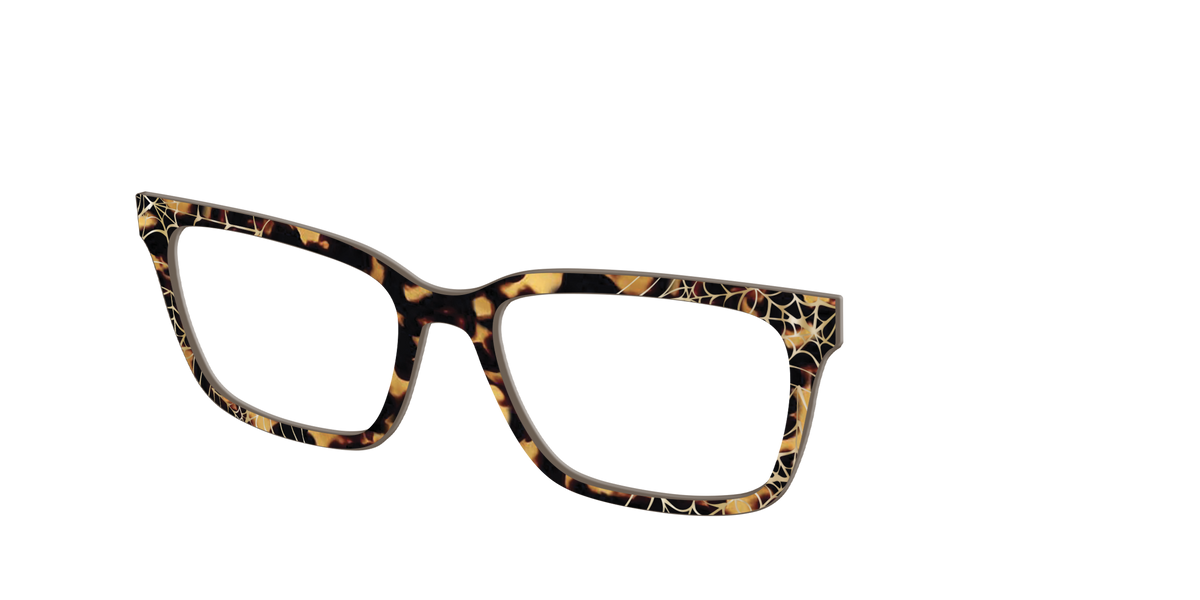The Haunted Tortoise with Gold Foil Webs - Angle Top Image - Pair Eyewear