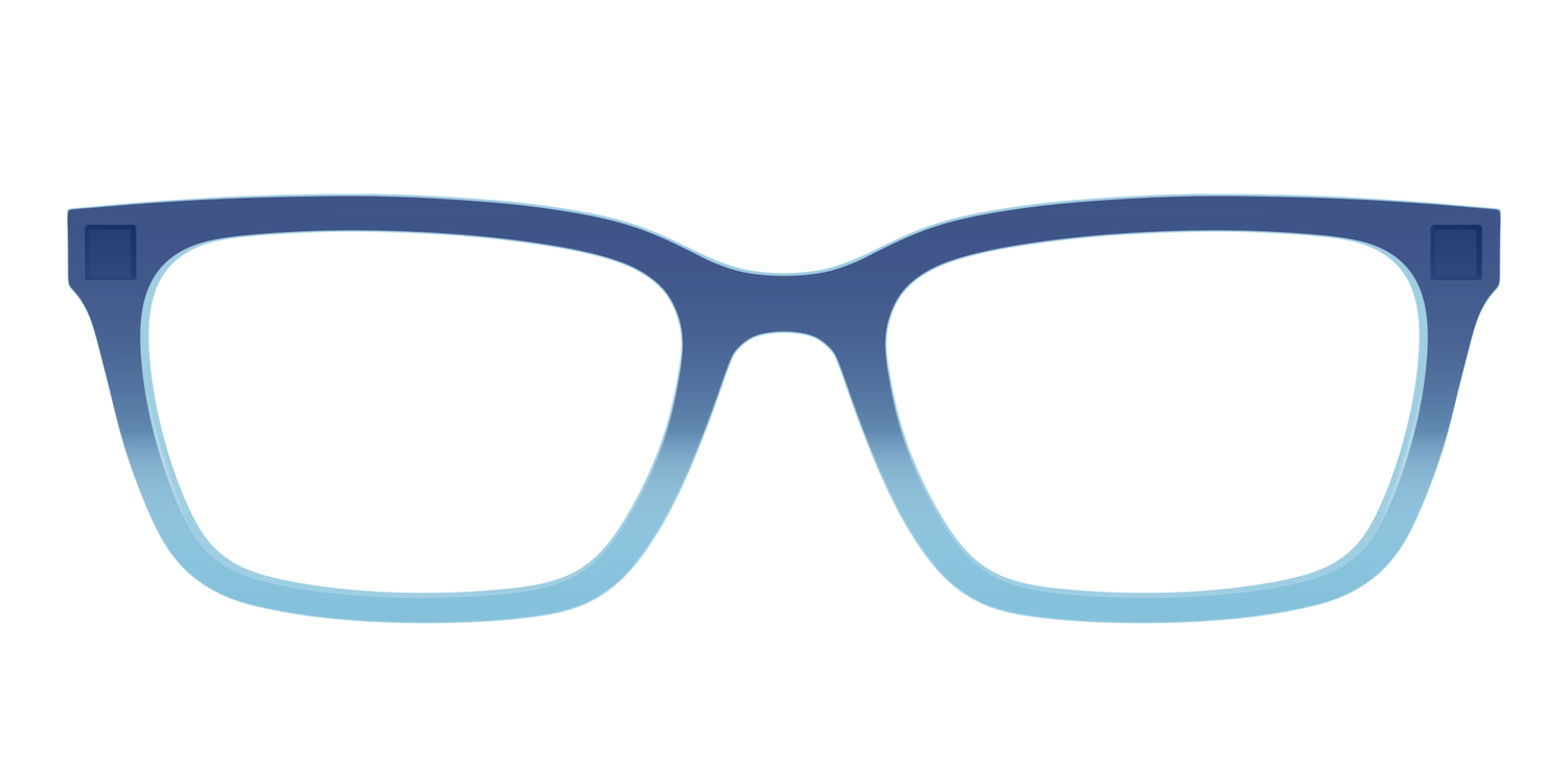 The Indigo to Sky Blue Gradient Crystal - Front Top Image - Pair Eyewear