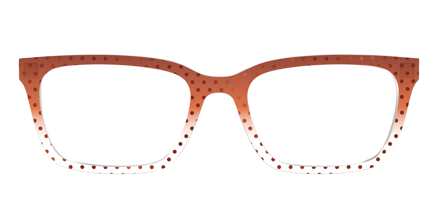 The Inferno Orange Gradient Crystal Polka Dots - Front Top Image - Pair Eyewear