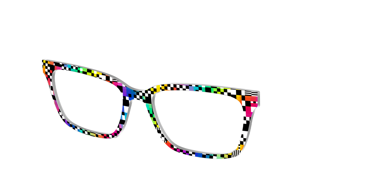 The Prismatic Check - Angle Top Image - Pair Eyewear