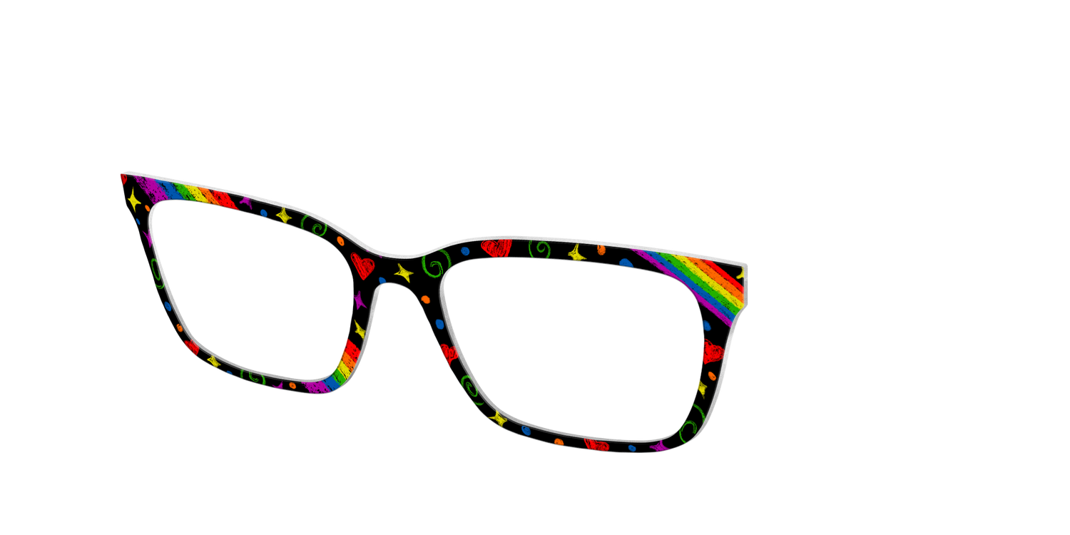 The Rainbow Chalk Doodles - Angle Top Image - Pair Eyewear