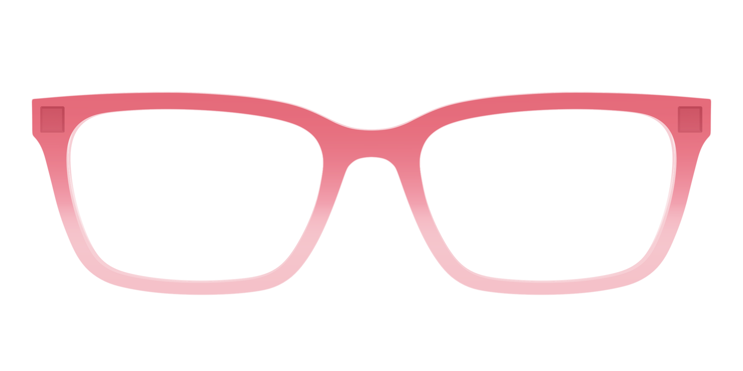 The Red to Coral Gradient Crystal - Front Top Image - Pair Eyewear
