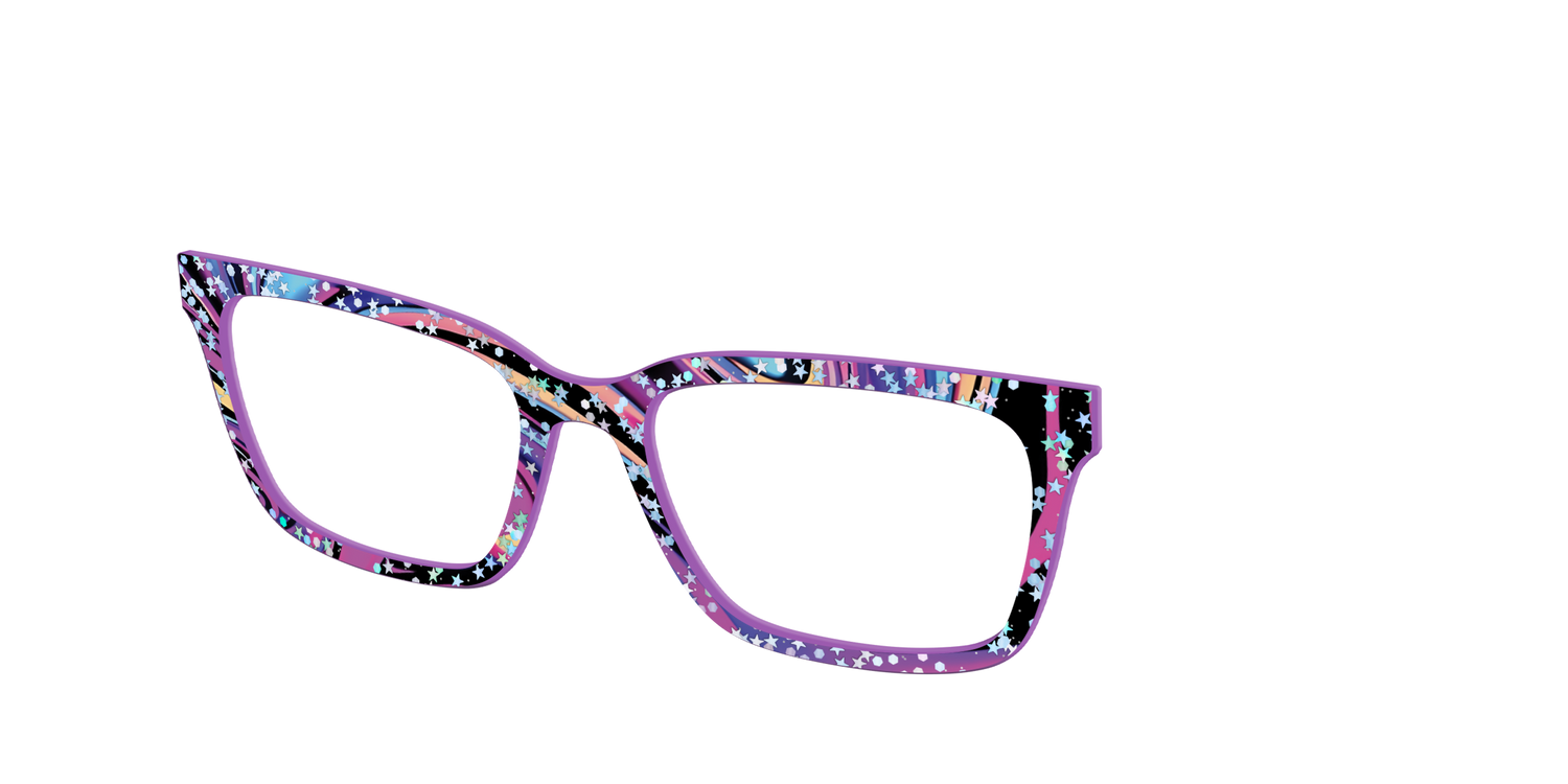 The Vaporwave Marble with Star Glitter - Angle Top Image - Pair Eyewear