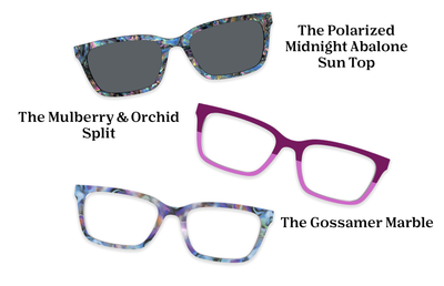 The Larkin - Violet Pearlized Gradient Acetate Rose Gold Metal - Pairing Set - Pair Eyewear