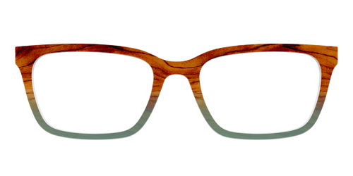 The Woodgrain to Sage Gradient - Pair Eyewear